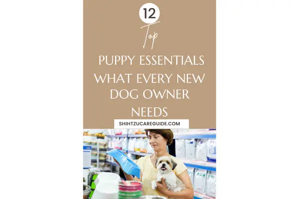 Pinterest pin for 12 top puppy essentials