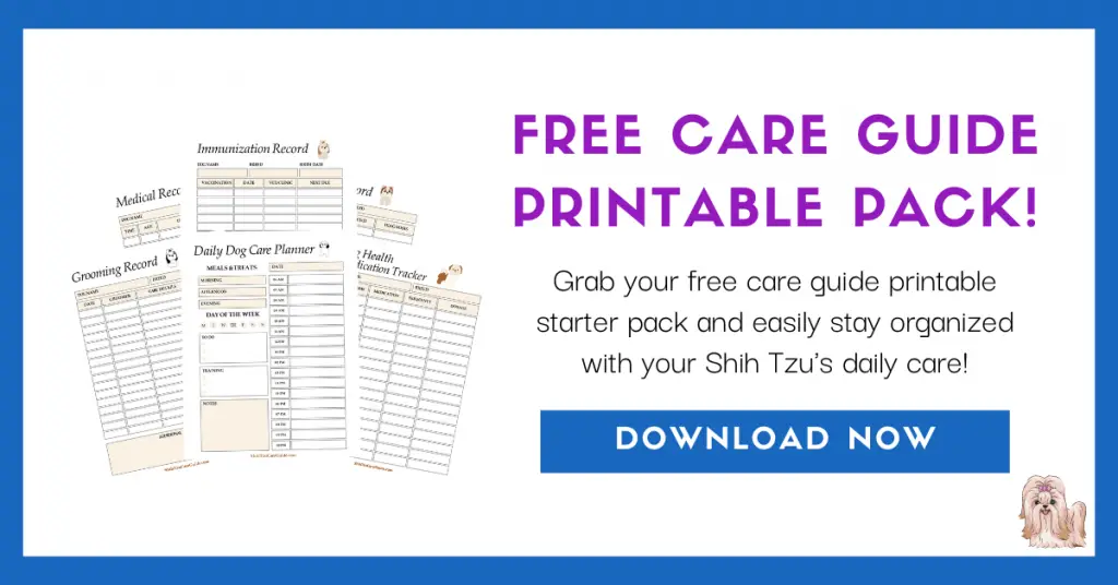 Free dog daily care printable pack
