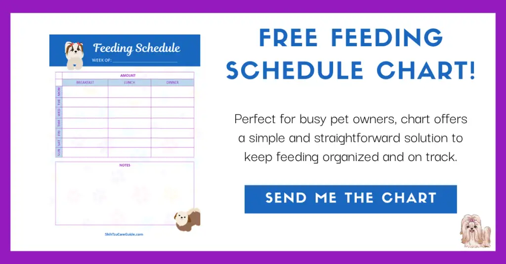 Free dog feeding schedule chart printable