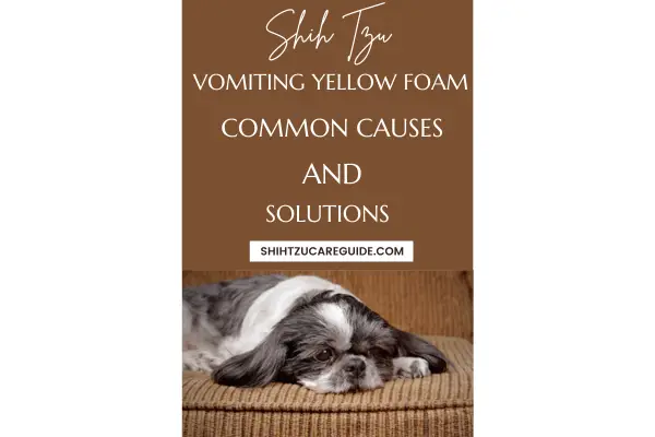 Pinterest pin for Shih Tzu vomiting yellow foam common causes and solutions